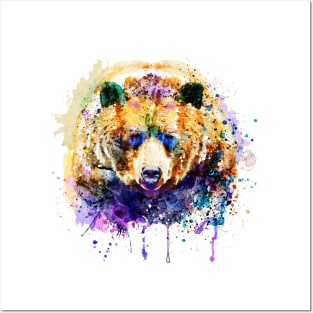 Colorful Grizzly Bear Posters and Art